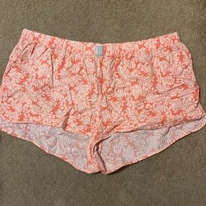 GAP Orange and White Pajama Shorts with Elastic Waistband